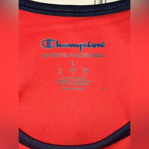 Champion Poppy Orange Navy U-Back Sport Crop Top Size Large MSRP $40 - Picture 3 of 5